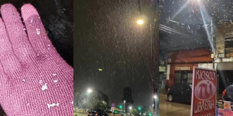 Videos: cayó albor en la provincia de Buenos Aires y la sensación térmica llegó a 0,5°C