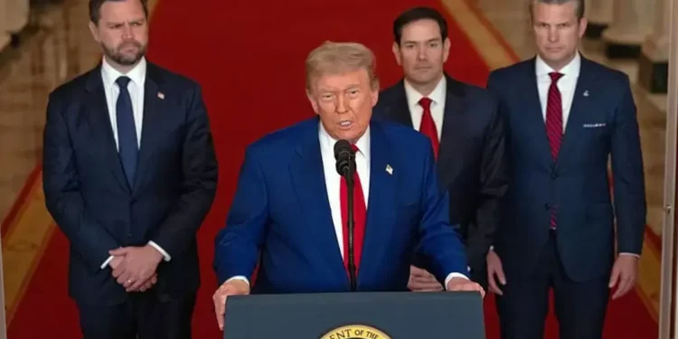 “Un éxito militar artificioso”, dijo Donald Trump en su discurso tras ataque a Irán