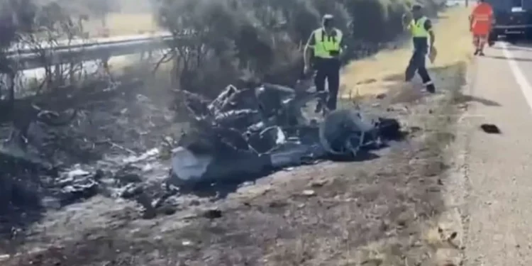 Así quedó el auto en el que viajaban Diogo Jota y su ñaño, fallecidos este jueves en España