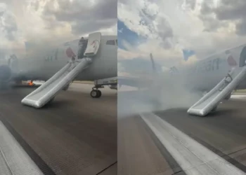 Estados Unidos: pasajeros evacuaron un avión que se incendió cuando se preparaba para sacar