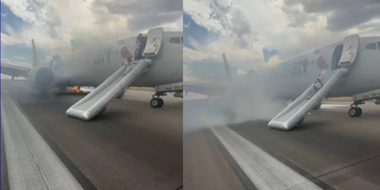 Estados Unidos: pasajeros evacuaron un avión que se incendió cuando se preparaba para sacar