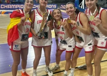 Hernández, Alonso, Dávila, Lishchuk y Lostal, Campeonas de Europa U16F