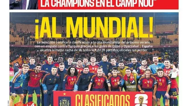 La portada de SPORT de hoy miércoles, 19 de noviembre de 2025