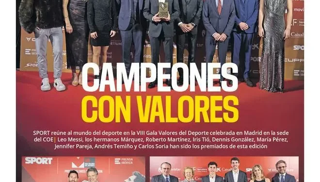 La portada de SPORT de hoy jueves, 20 de noviembre de 2025