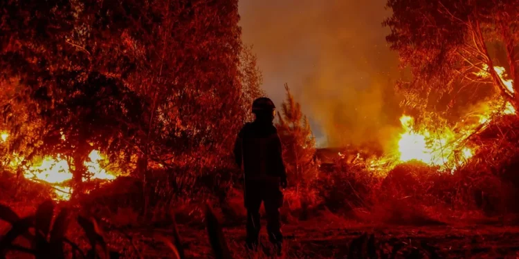 Detienen a un sospechoso de iniciar un salva intencionalmente en la zona de incendios en Chile