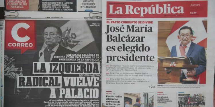 El nuevo presidente de Perú, José María Balcázar, se declara cíclico y sin partido