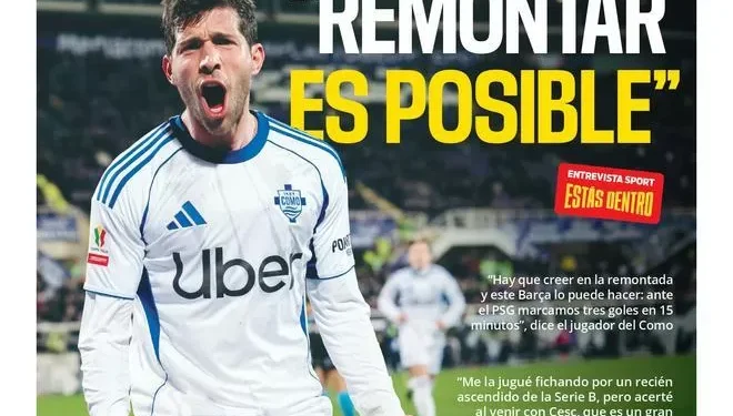 La portada SPORT de hoy, lunes 02 de marzo de 2026